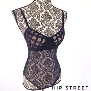 WINDSOR Lattice Cup Stretch Mesh Bodysuit